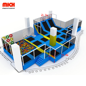 Fun indoor professional children bungee jumping trampoline with foam pit