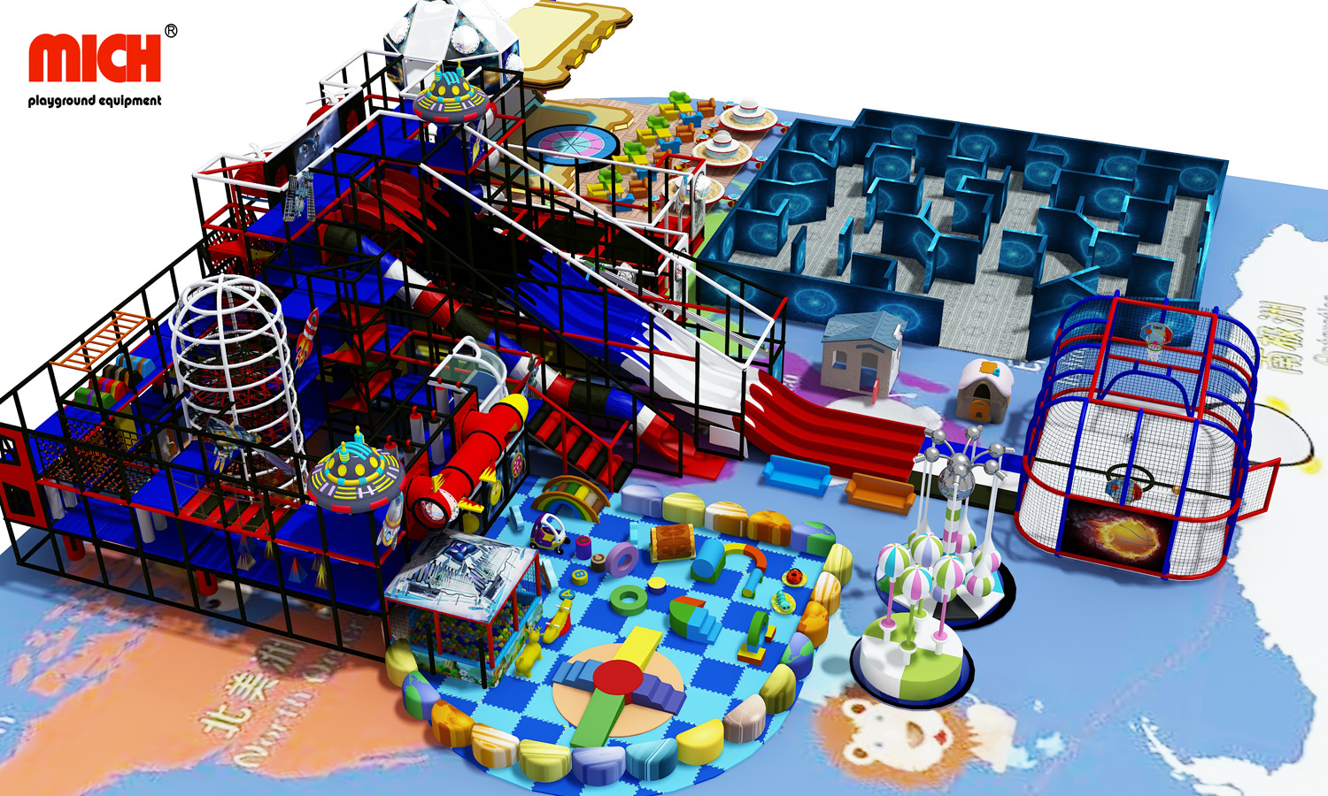 Big Space Theme Kids Indoor Play Center