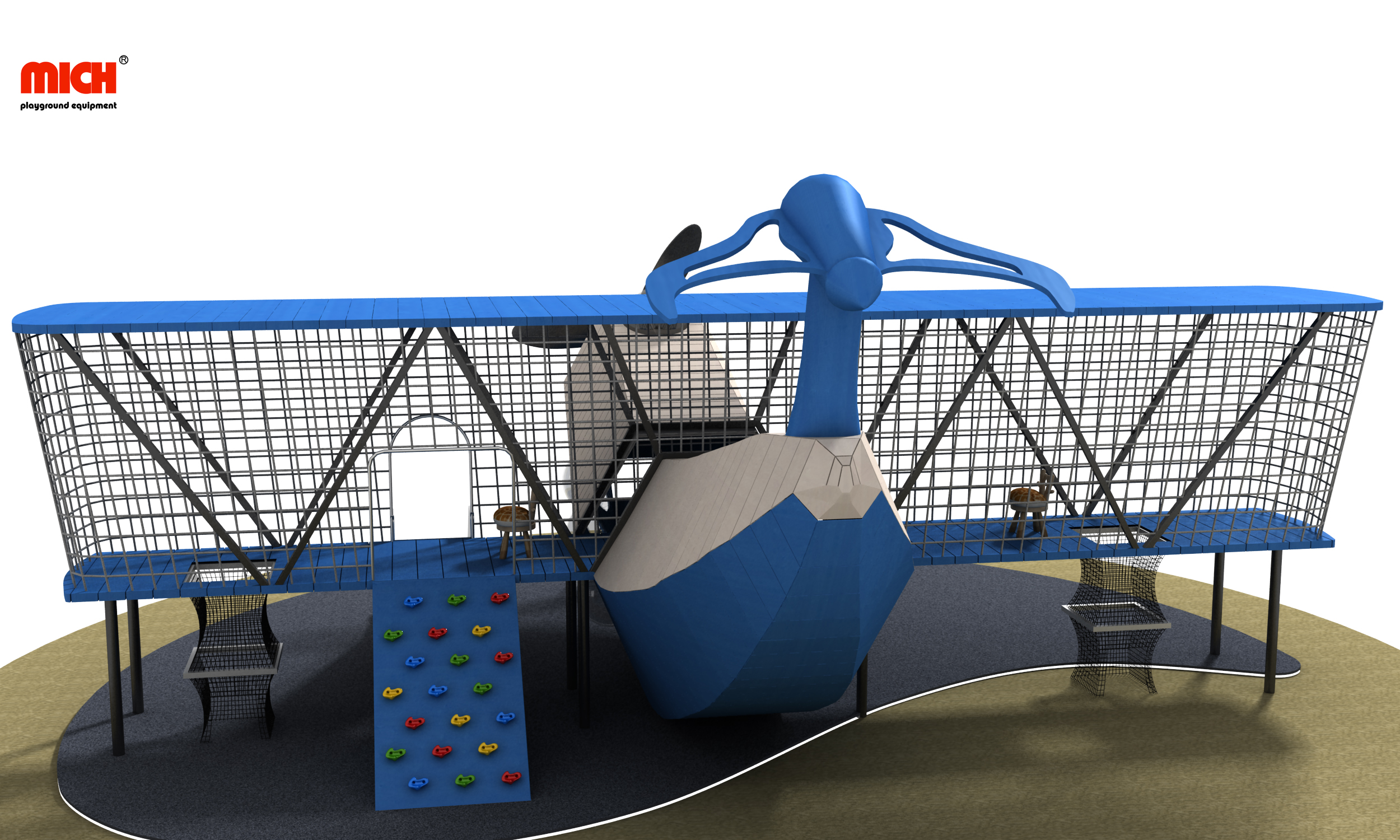 Aircraft Shaped Modern Kids Outdoor Playground
