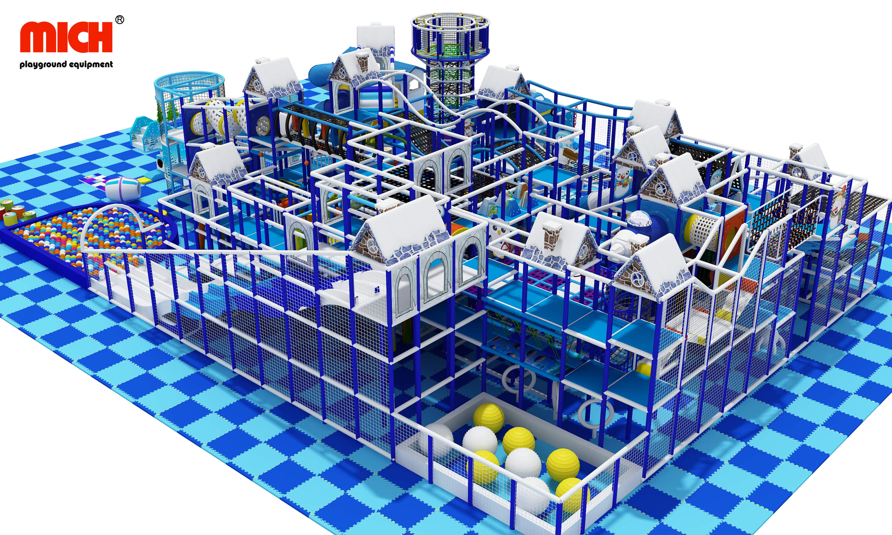 Large Snow Themed Kids Indoor Play Center