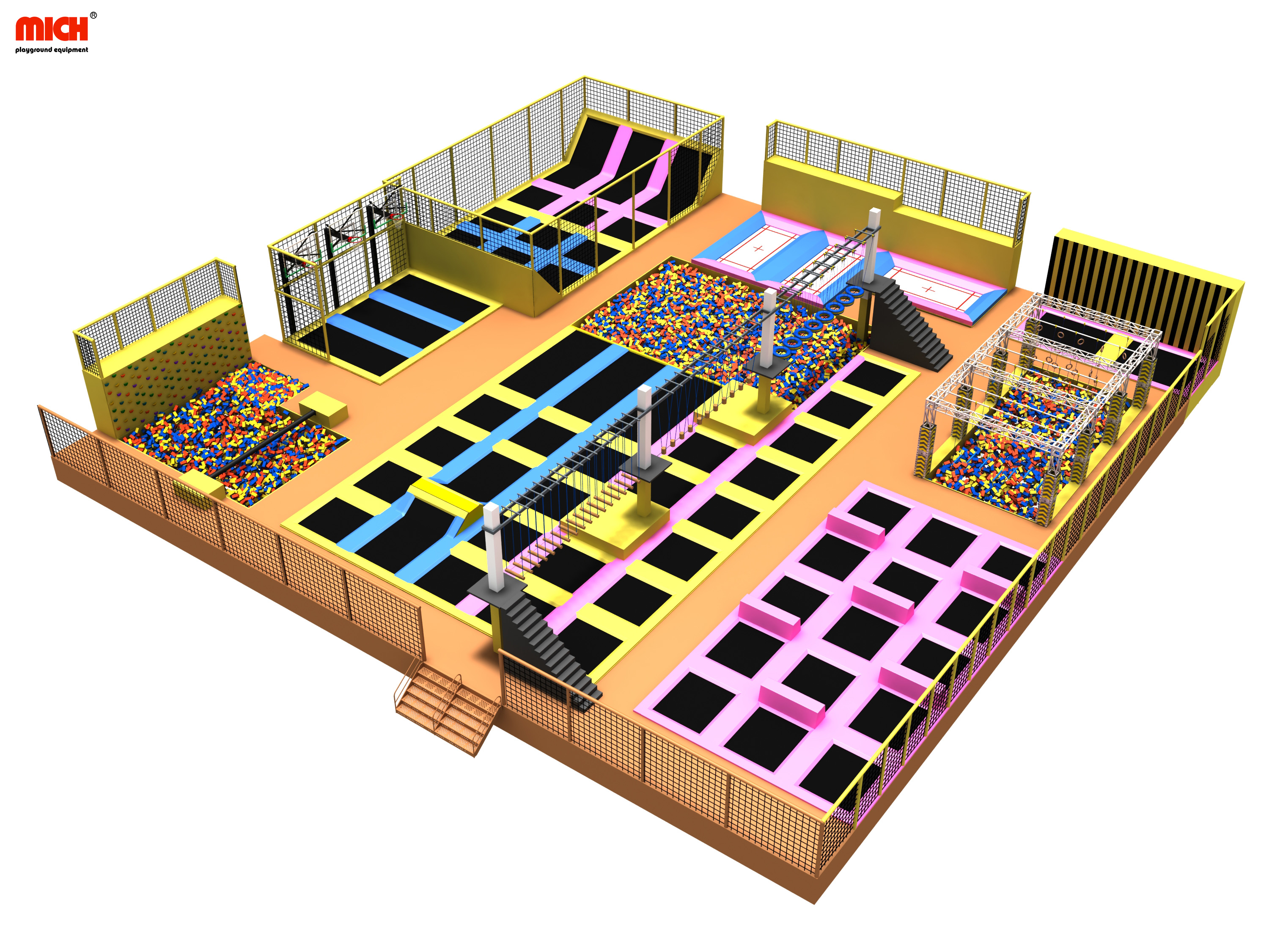 Large Indoor Adventure Trampoline Park