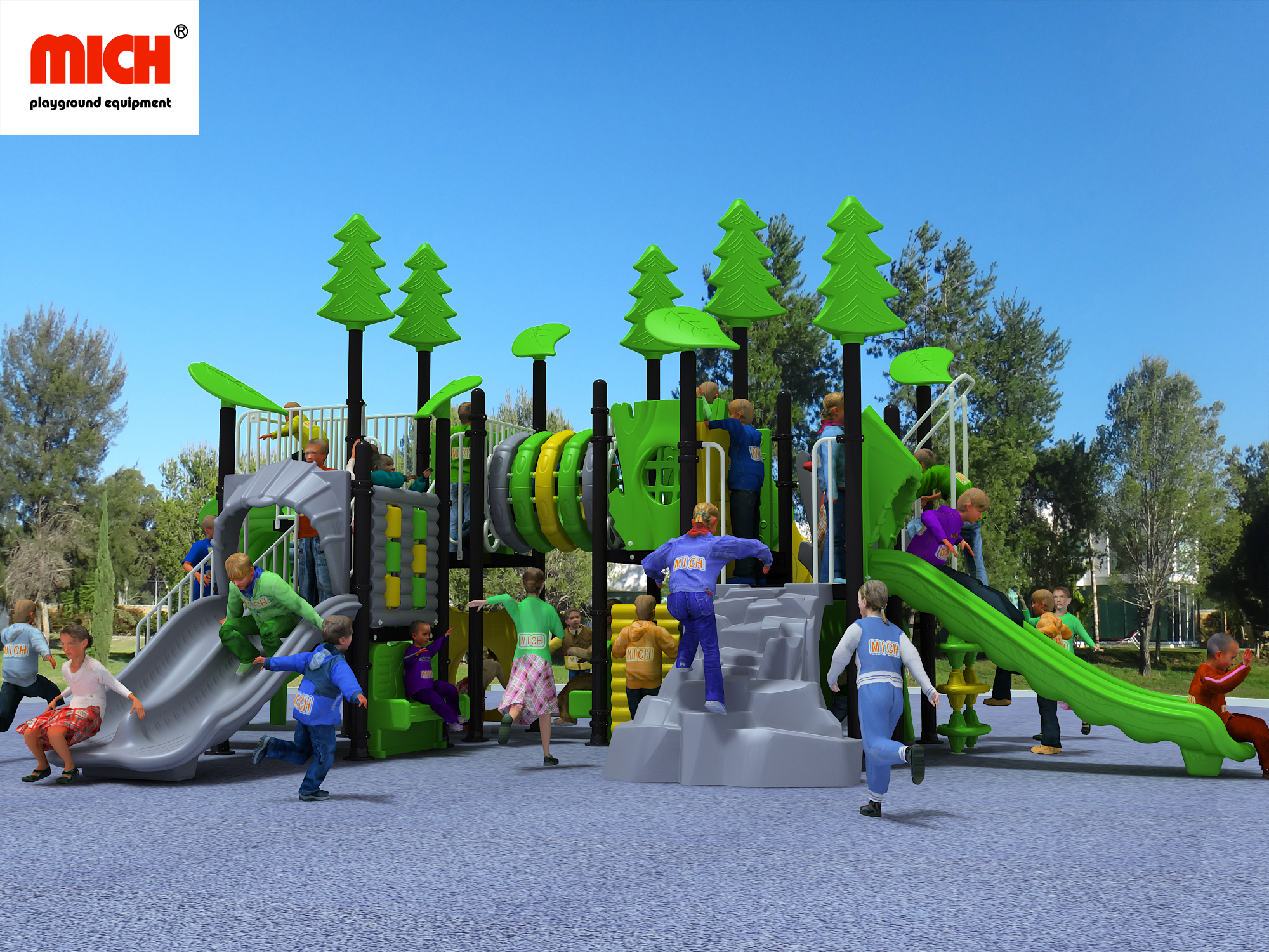 Preschool Outdoor Playground Set with Climbing Tunnel