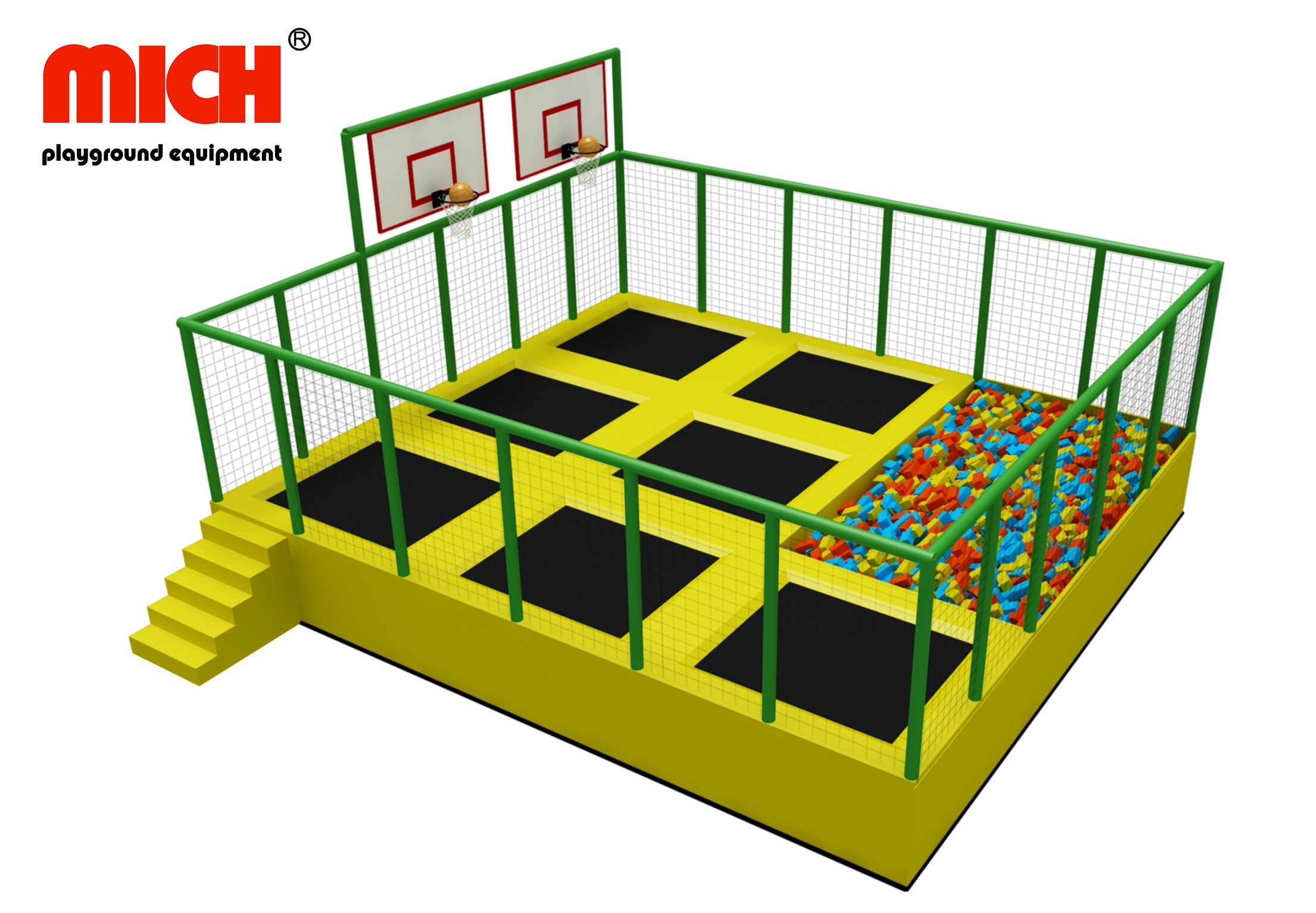 56sqm Small Trampoline Park for Kids Adults