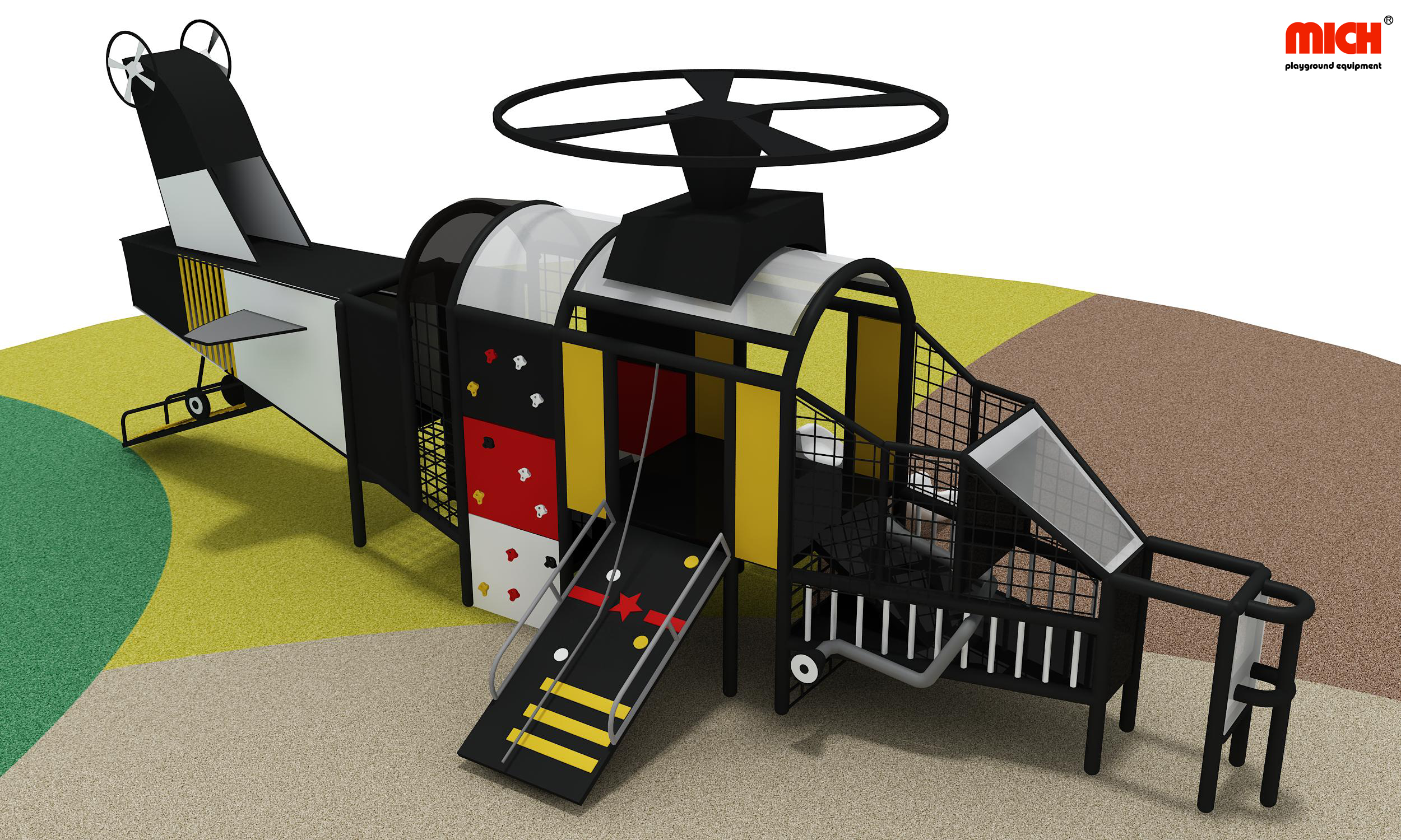Helicopter Shaped Kids Outdoor Playset