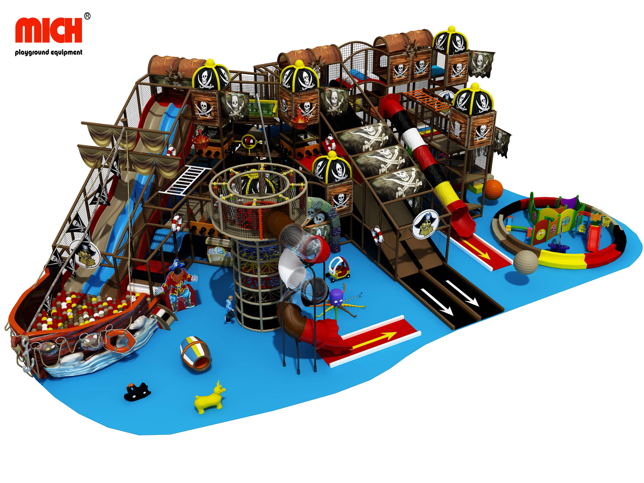 Pirate Themed High Kids Soft Play Center