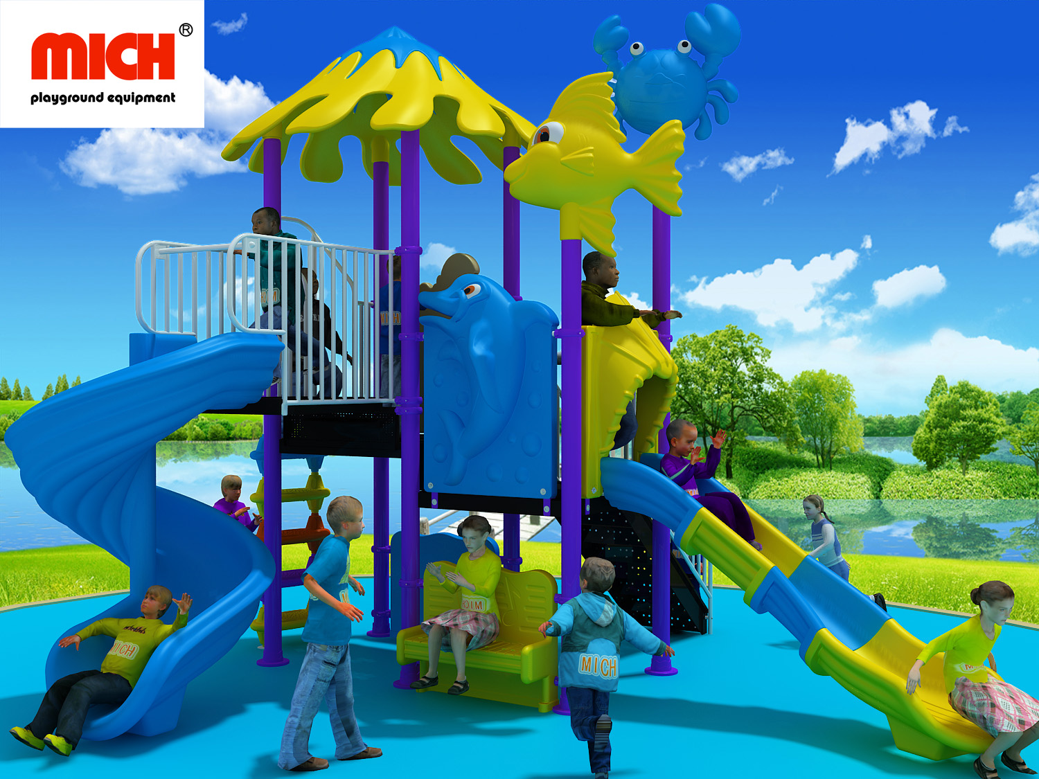Kids Outdoor Playground Slide for Sale