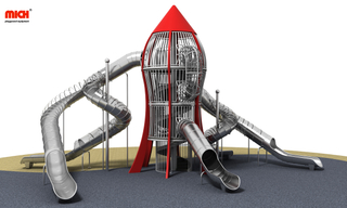 Rocket Shaped Big Stainless Steel Slides Set