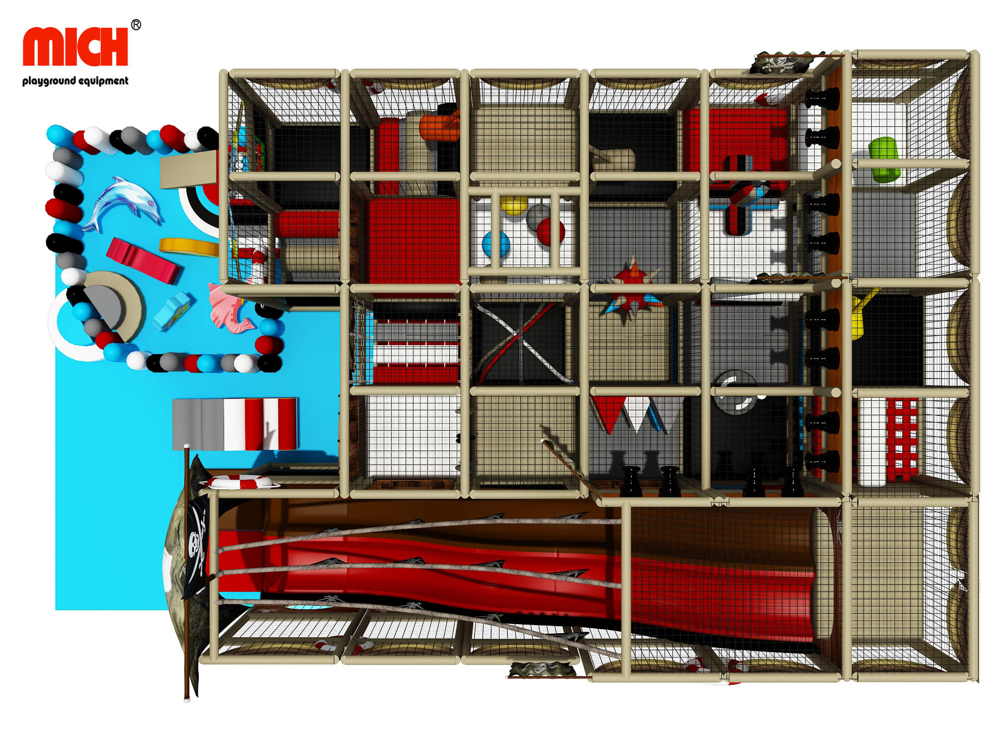 Small Pirate Themed Toddler Soft Playhouse