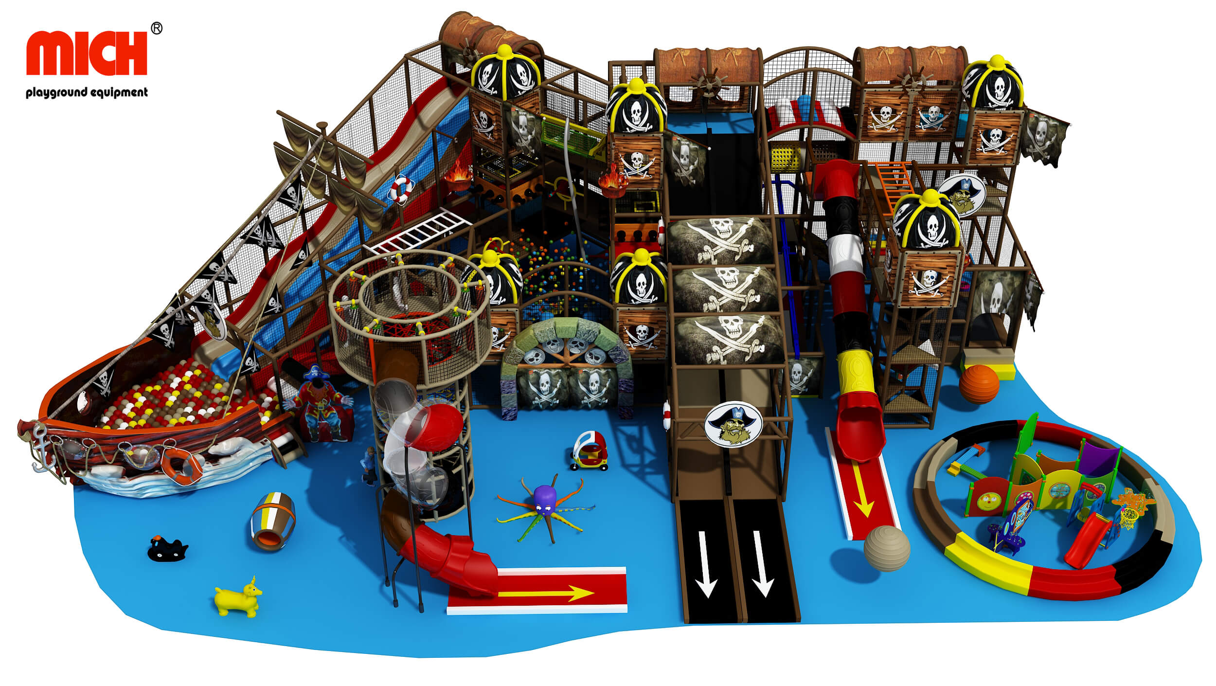 Pirate Themed High Kids Soft Play Center
