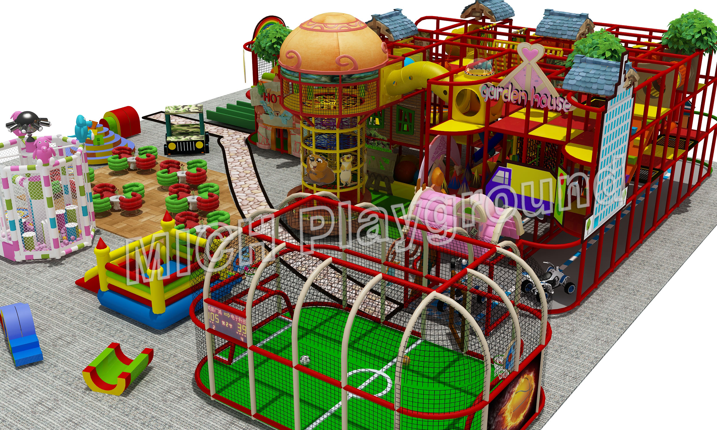Children Indoor Playhouse with Big Slides