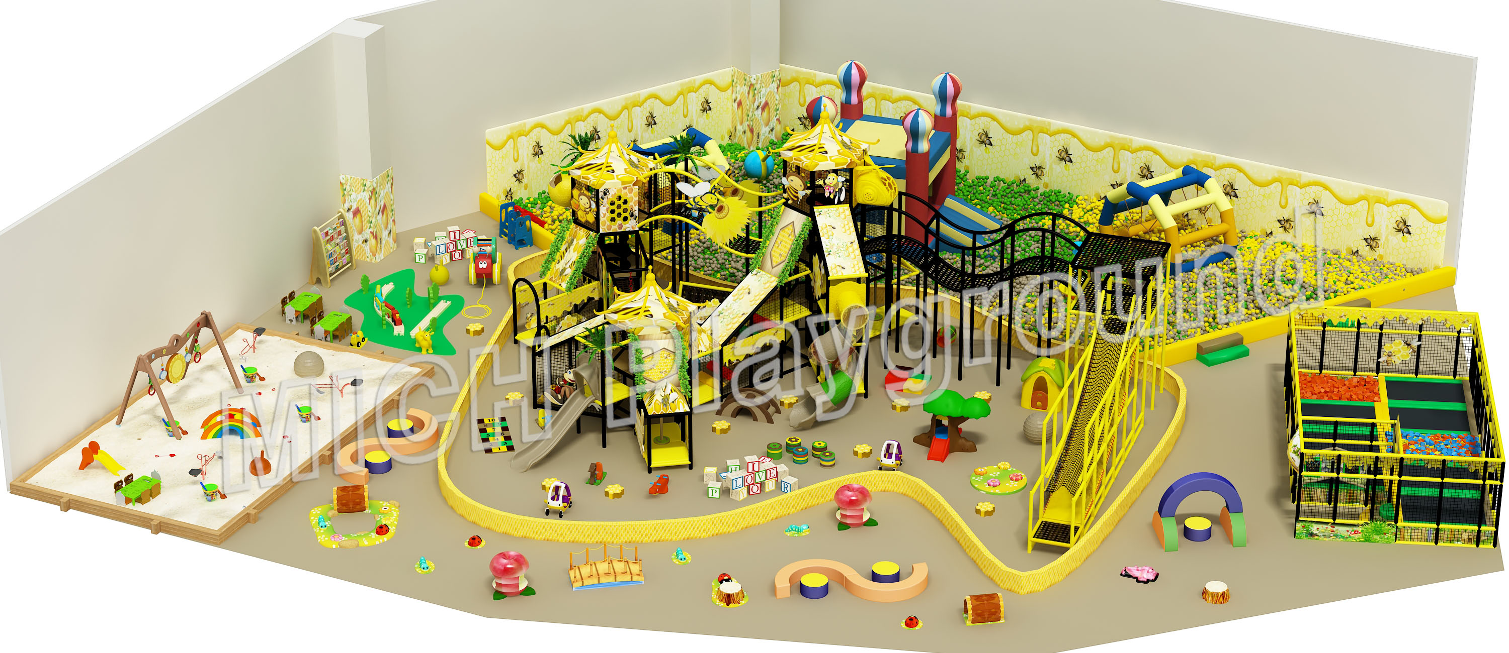 Toddler Indoor Soft Play Area with Trampoline